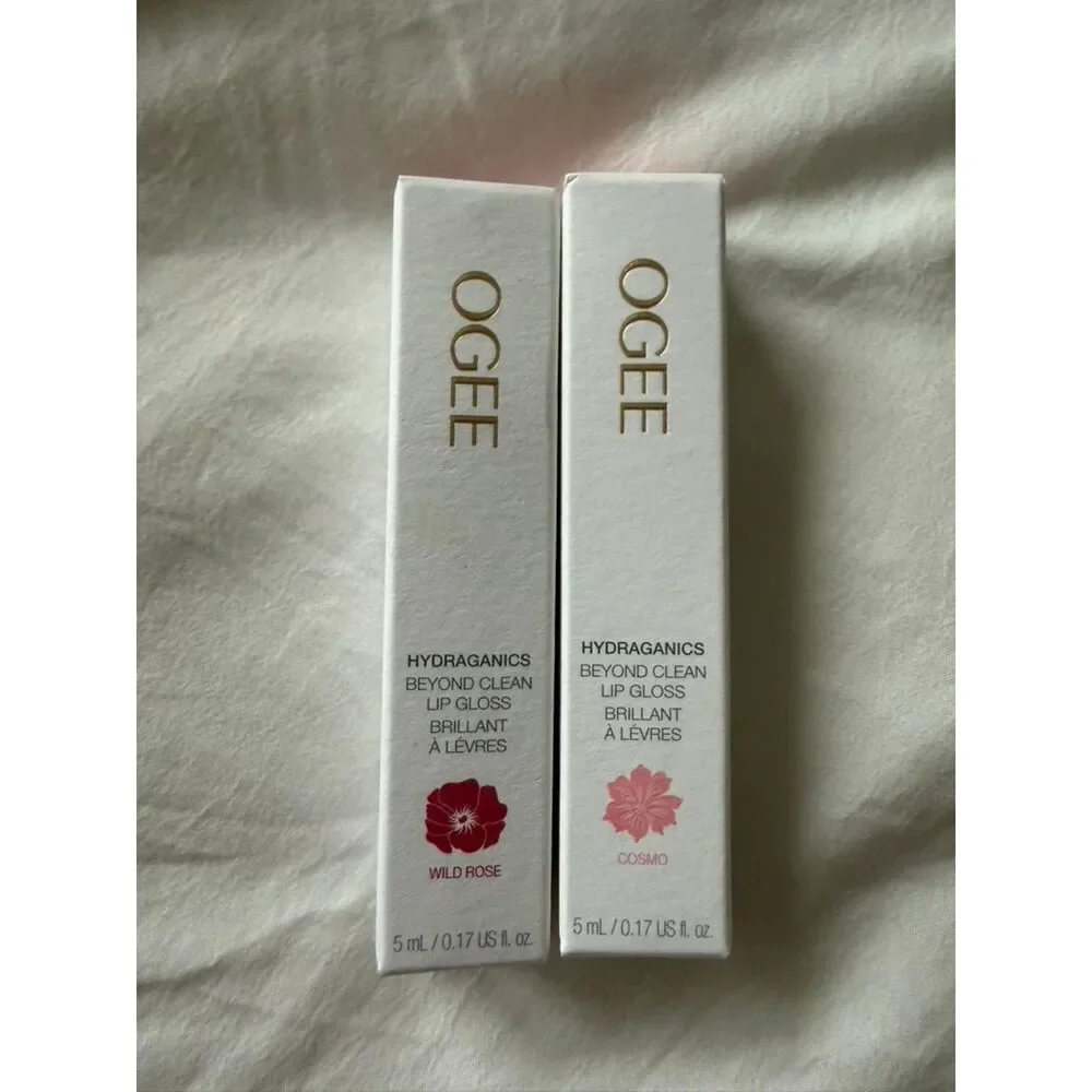 OGEE Hydraganics Beyond Clean Lip Gloss Lot of 2 - Wild Rose & Cosmo NIB